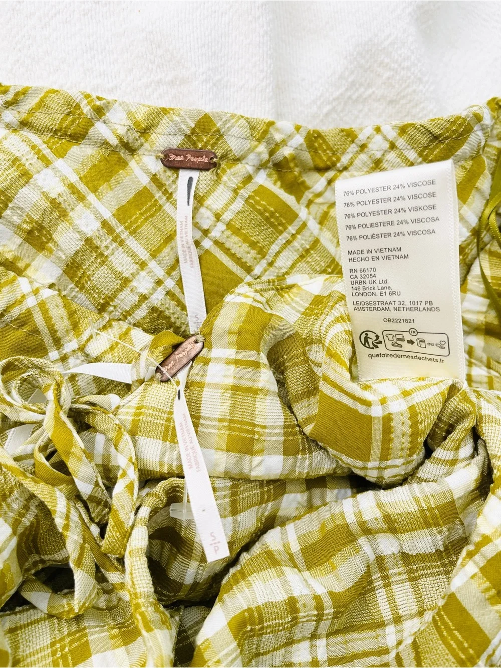 NWOT Free People Traymore Plaid Matching Set Skirt + Halter Top Size Small